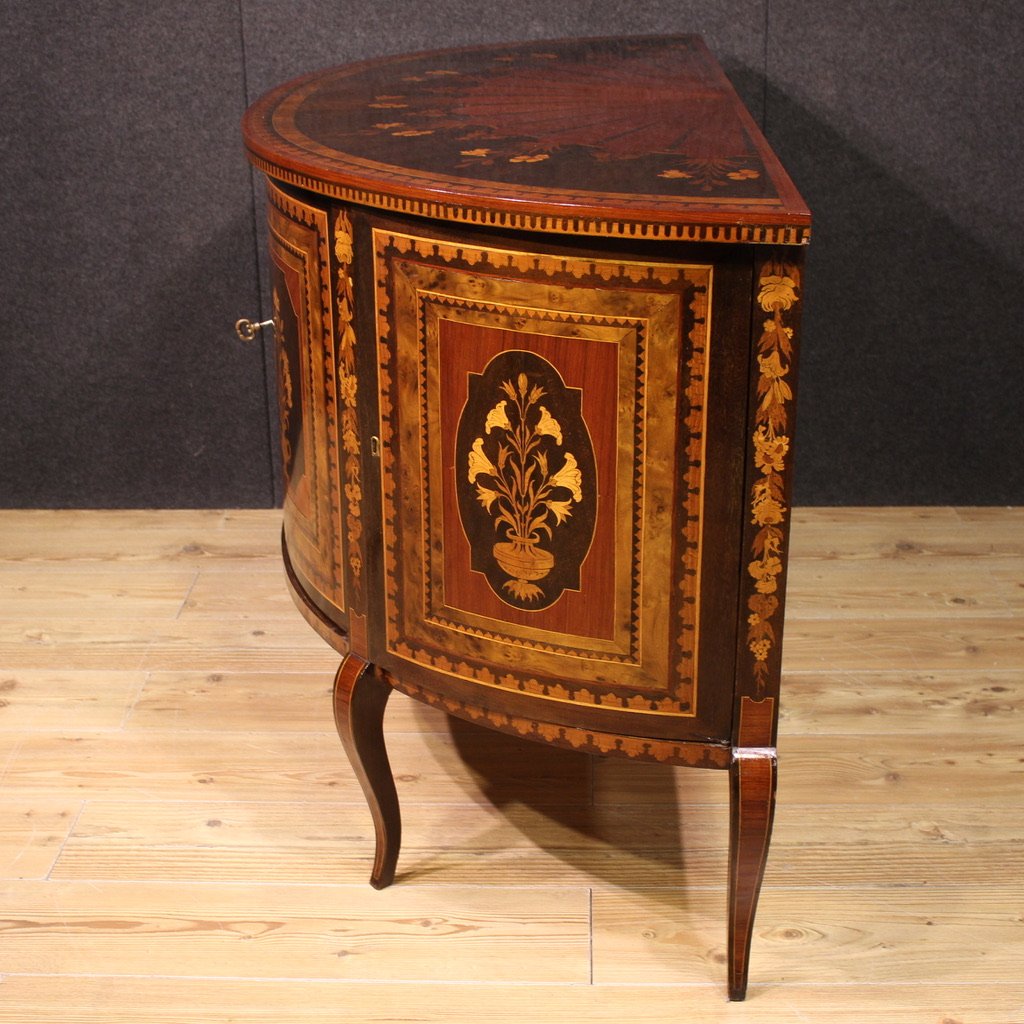 20th Century Inlaid Half Moon Sideboard-photo-7