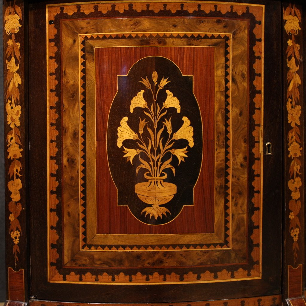 20th Century Inlaid Half Moon Sideboard-photo-8