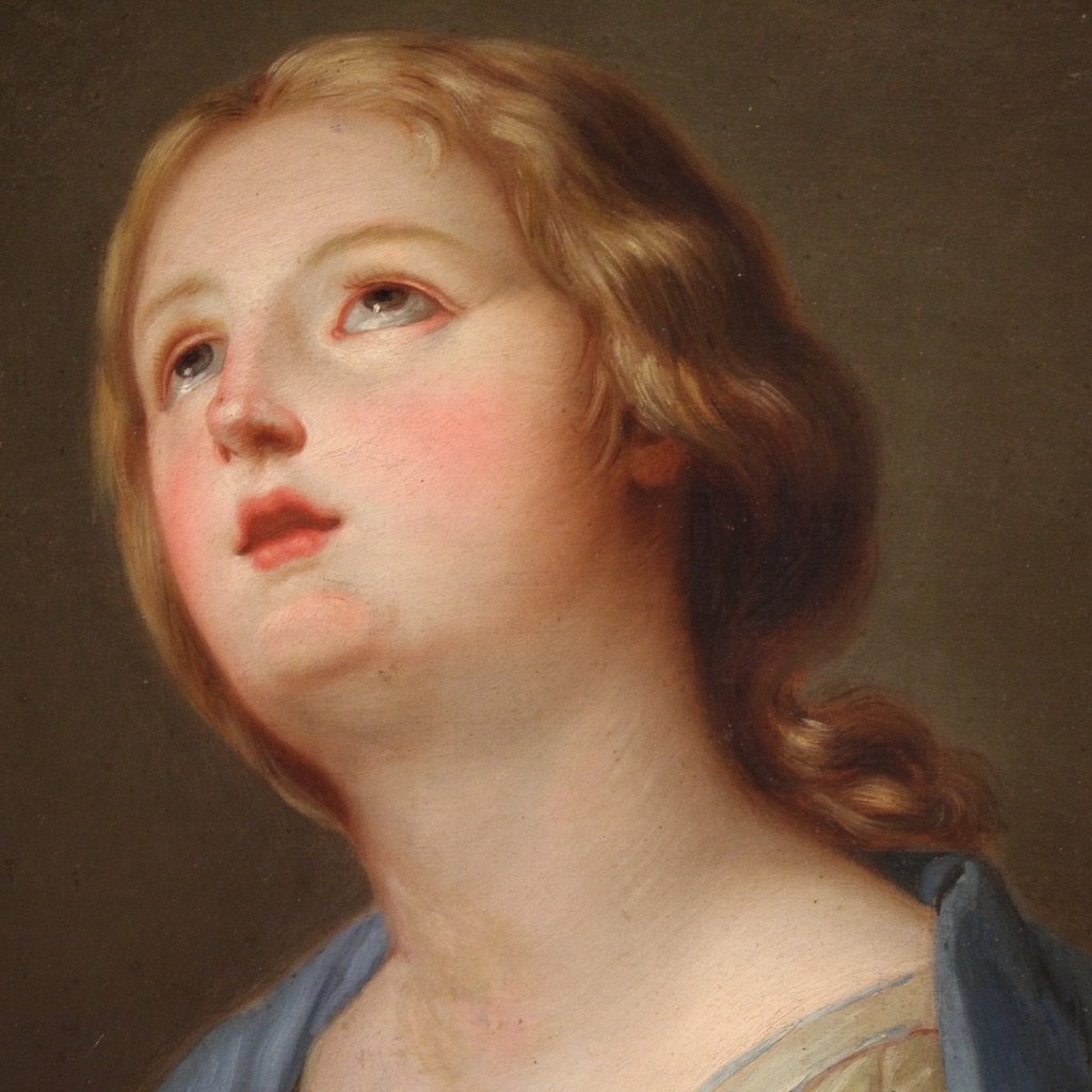 Peinture italienne du 19ème siècle, Madone en prière-photo-1