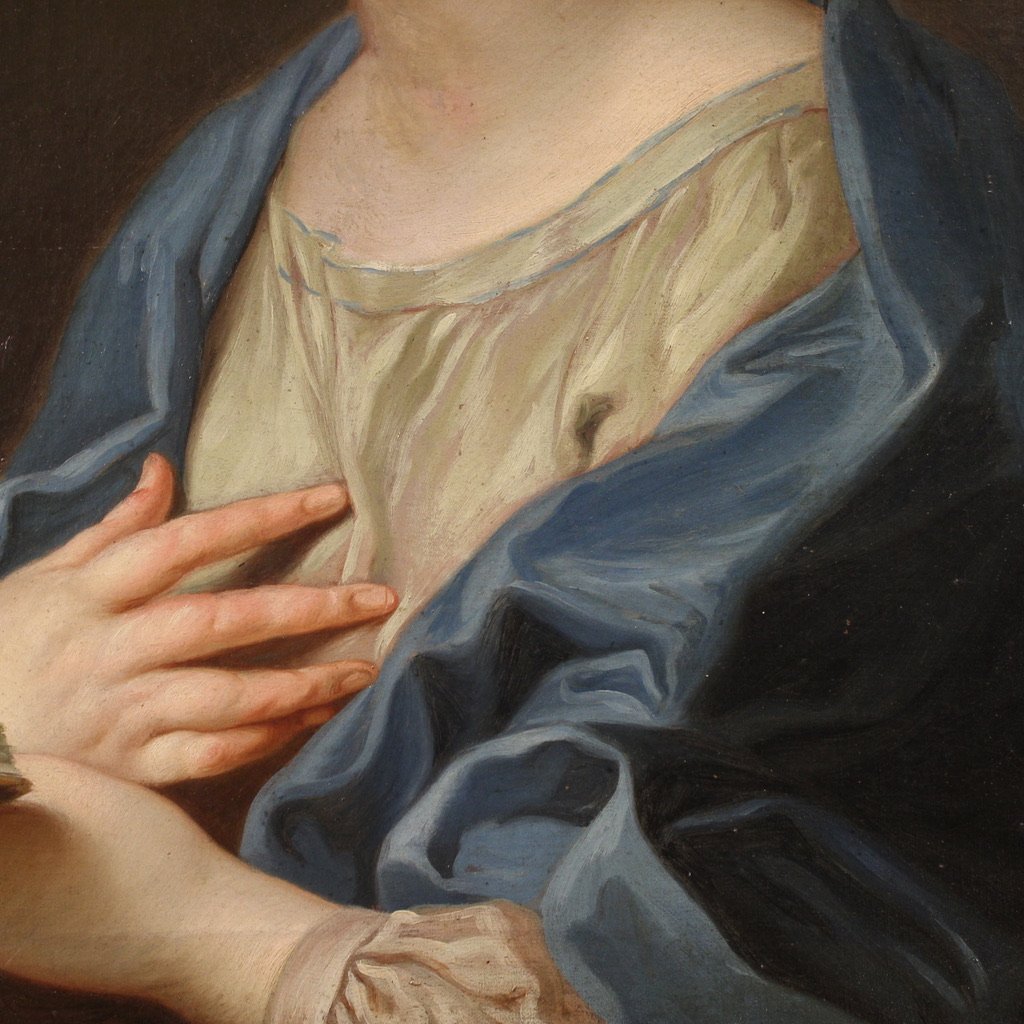 Peinture italienne du 19ème siècle, Madone en prière-photo-7