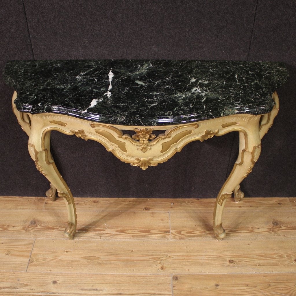 20th Century Italian Lacquered And Gilded Console-photo-3
