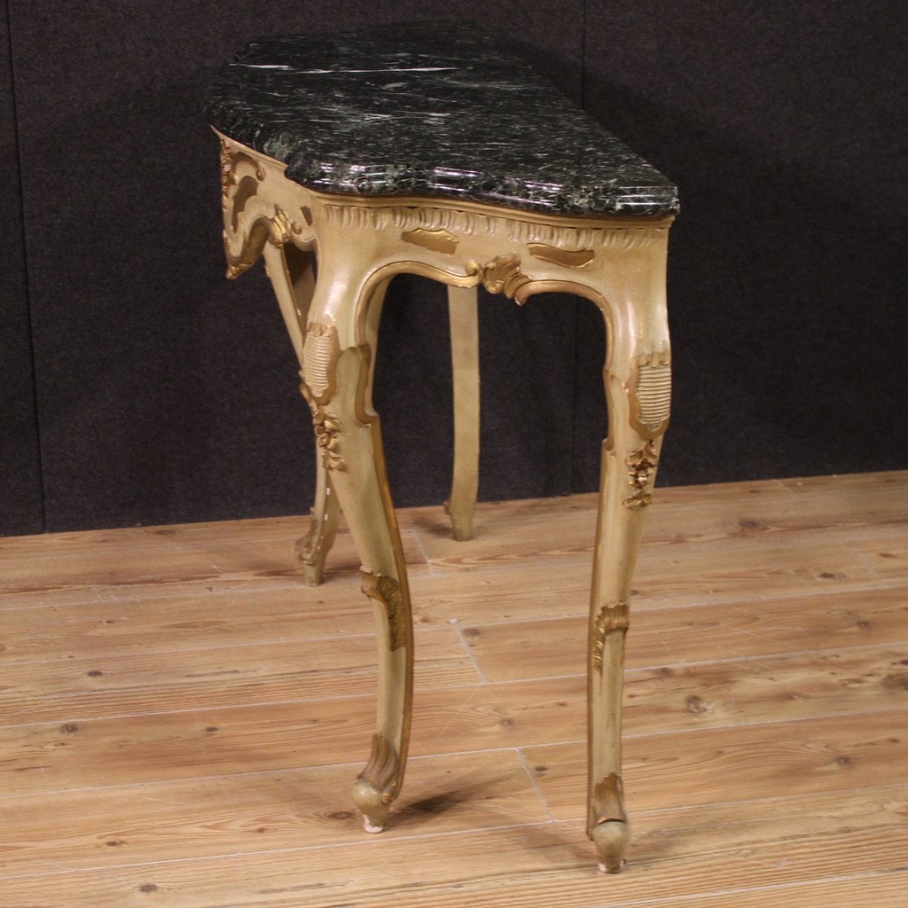 20th Century Italian Lacquered And Gilded Console-photo-3