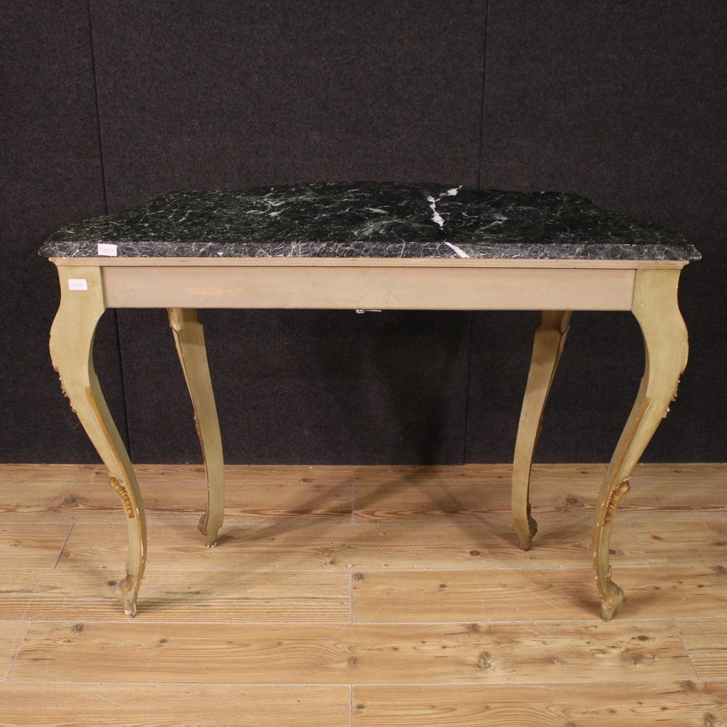 20th Century Italian Lacquered And Gilded Console-photo-4
