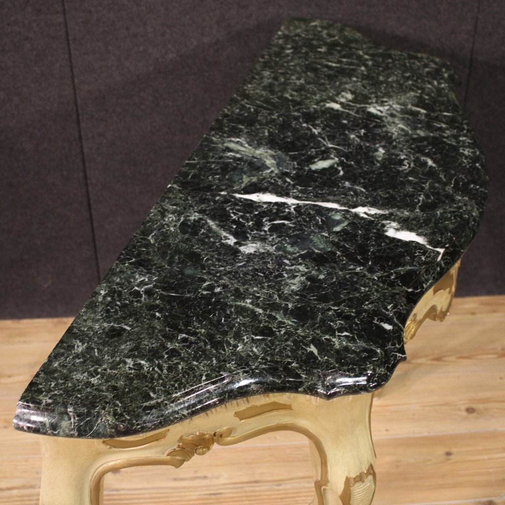 20th Century Italian Lacquered And Gilded Console-photo-5