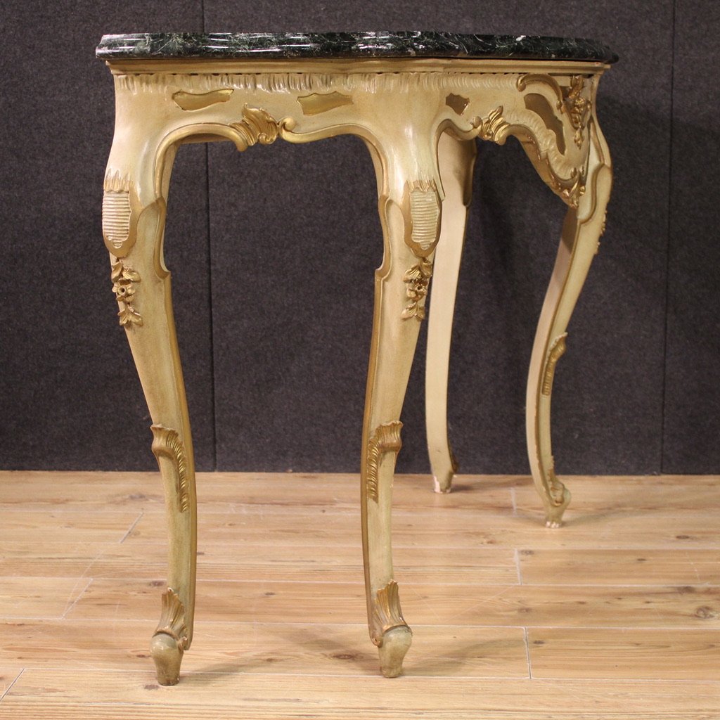 20th Century Italian Lacquered And Gilded Console-photo-6