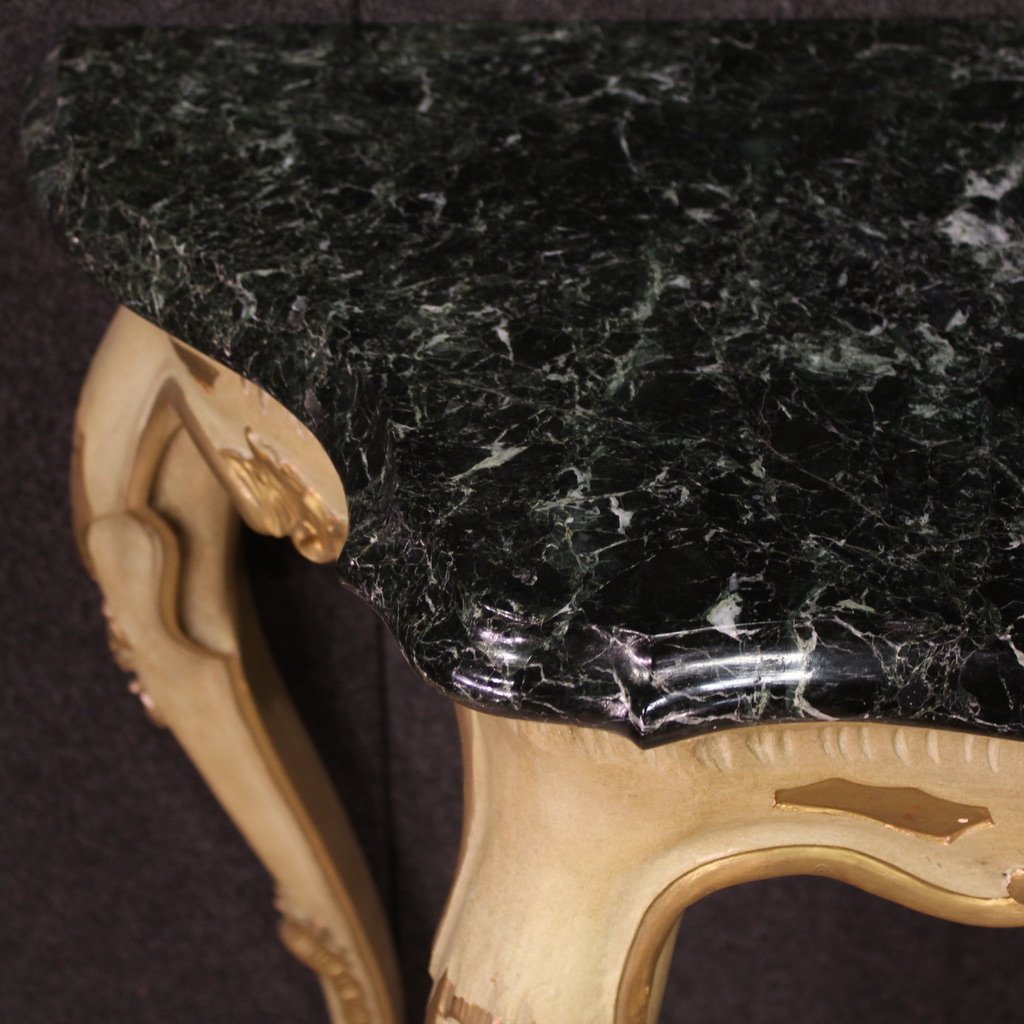 20th Century Italian Lacquered And Gilded Console-photo-7
