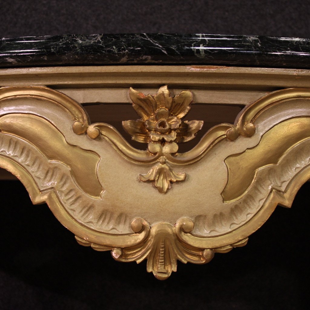 20th Century Italian Lacquered And Gilded Console-photo-8