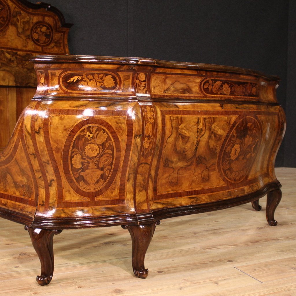 Lombard Double Bed In Louis XV Style From The 20th Century-photo-2