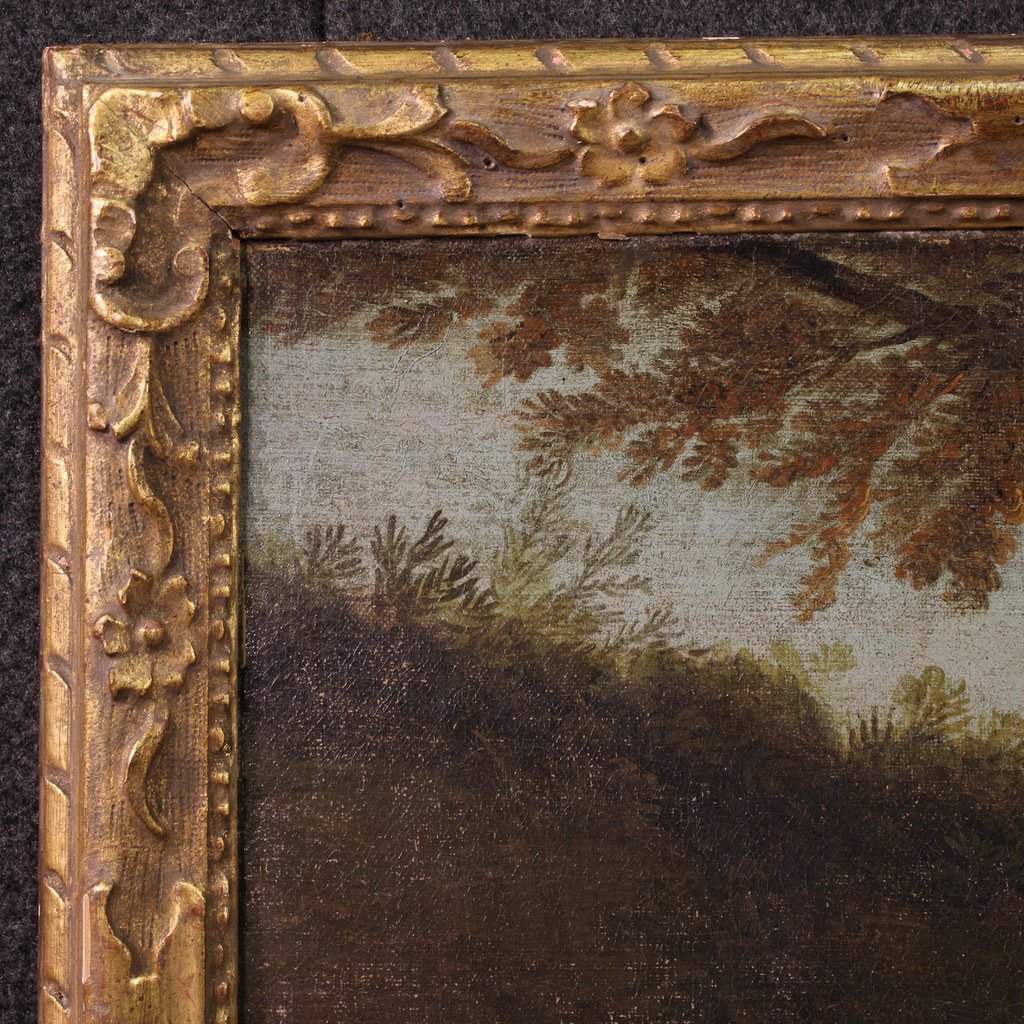 French School Painting Of The 18th Century, Rococo Gallant Scene-photo-4
