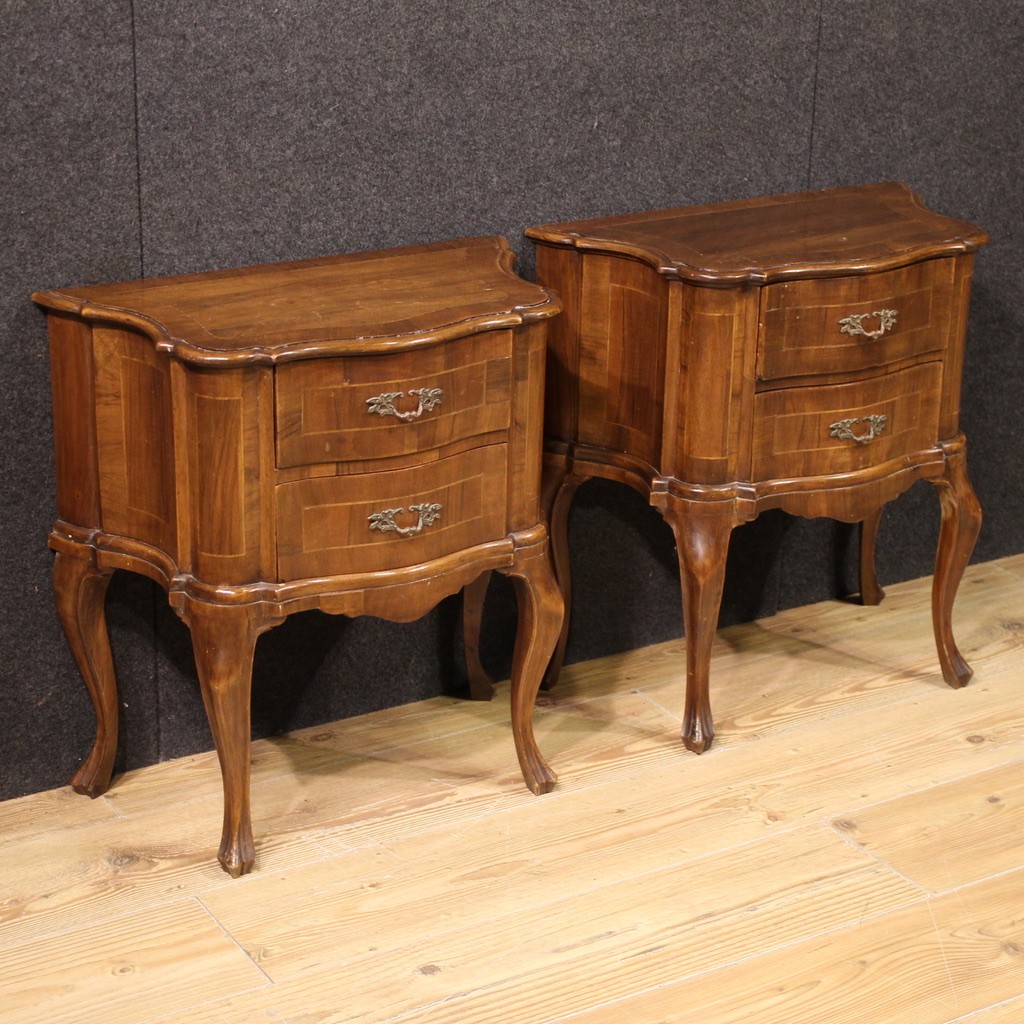 Pair Of Venetian Bedside Tables From The Mid-20th Century