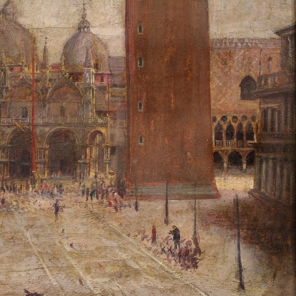 Painting Of A View Of St. Mark's Square Signed And Dated 1917-photo-8