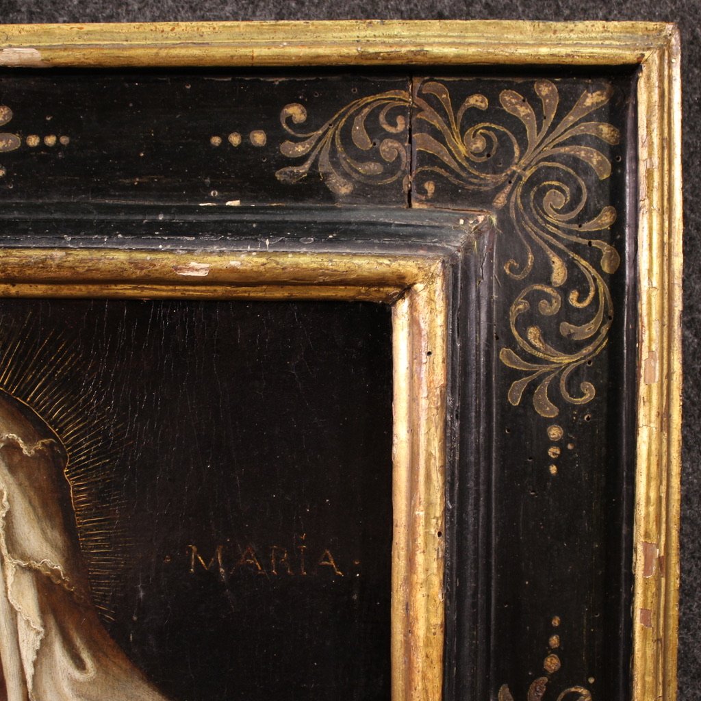 16th Century Panel Painting, Madonna With Child-photo-5