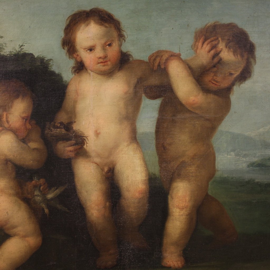 Peinture rococo italienne du 18ème siècle, Jeu des chérubins-photo-1