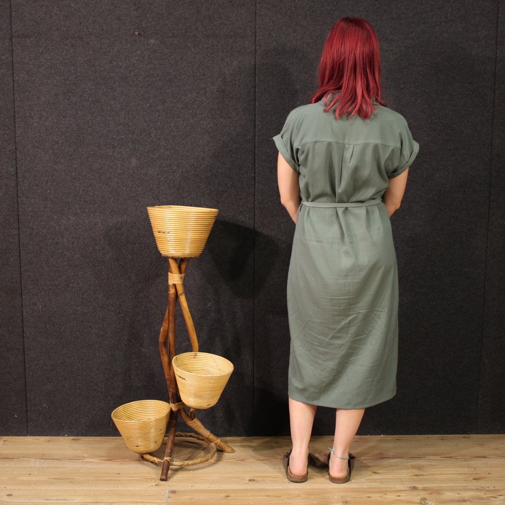 Italian Design Bamboo Vase Holder From The 1960s-photo-2