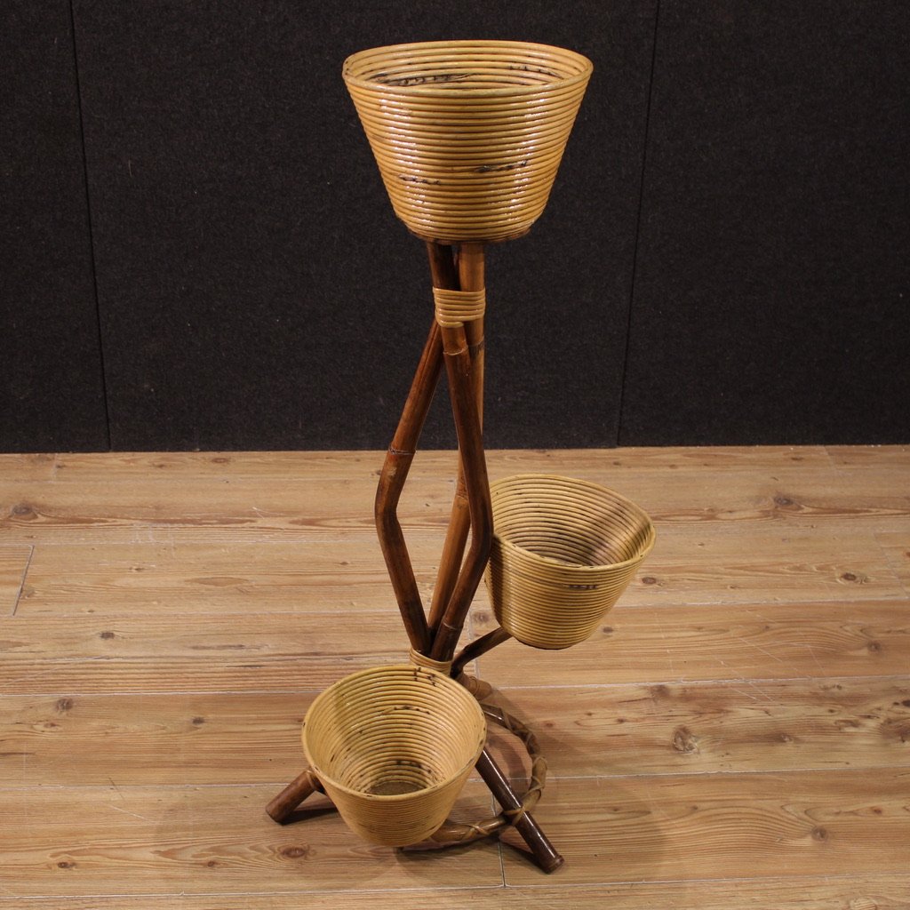 Italian Design Bamboo Vase Holder From The 1960s-photo-4