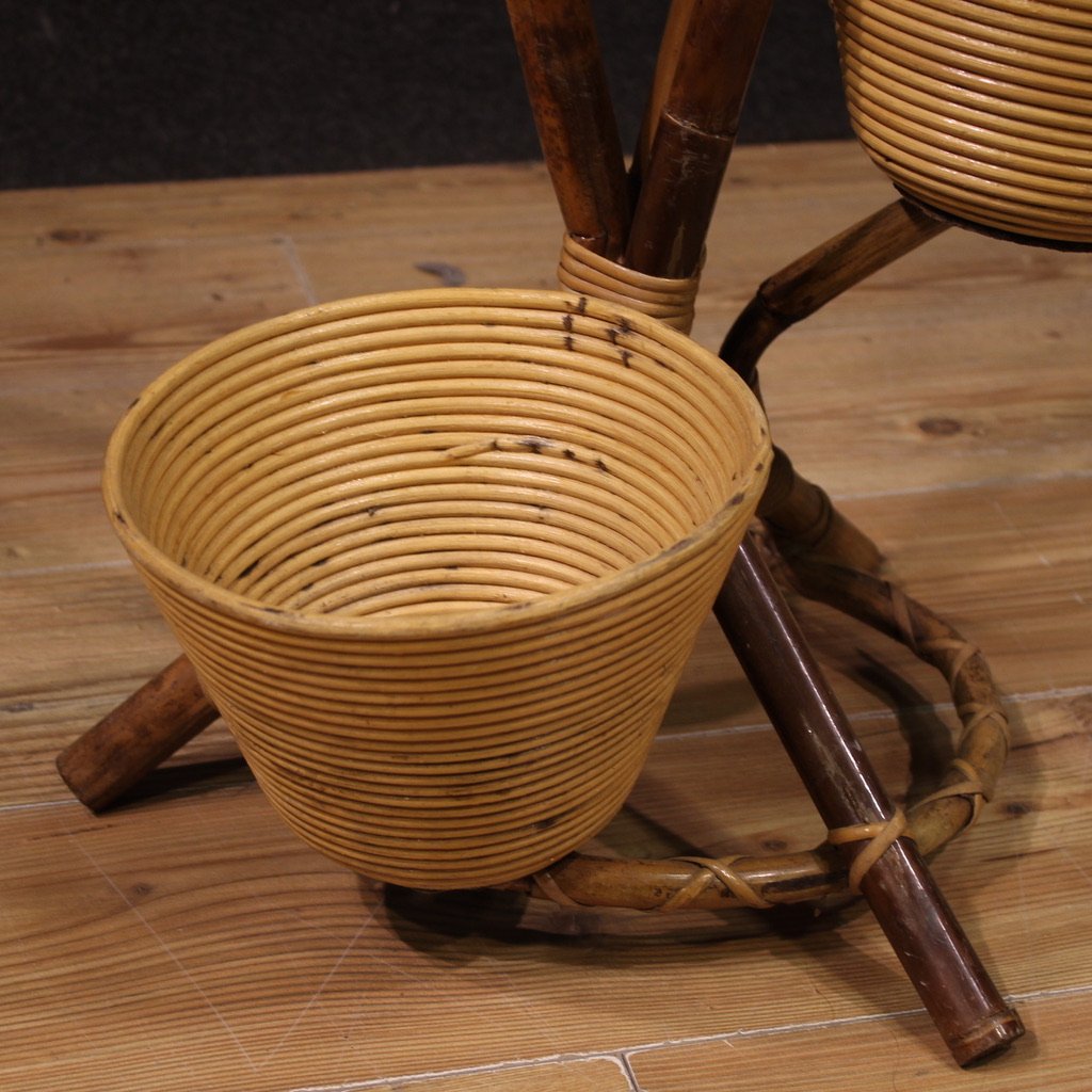 Italian Design Bamboo Vase Holder From The 1960s-photo-7