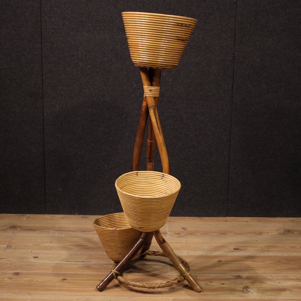 Italian Design Bamboo Vase Holder From The 1960s-photo-8