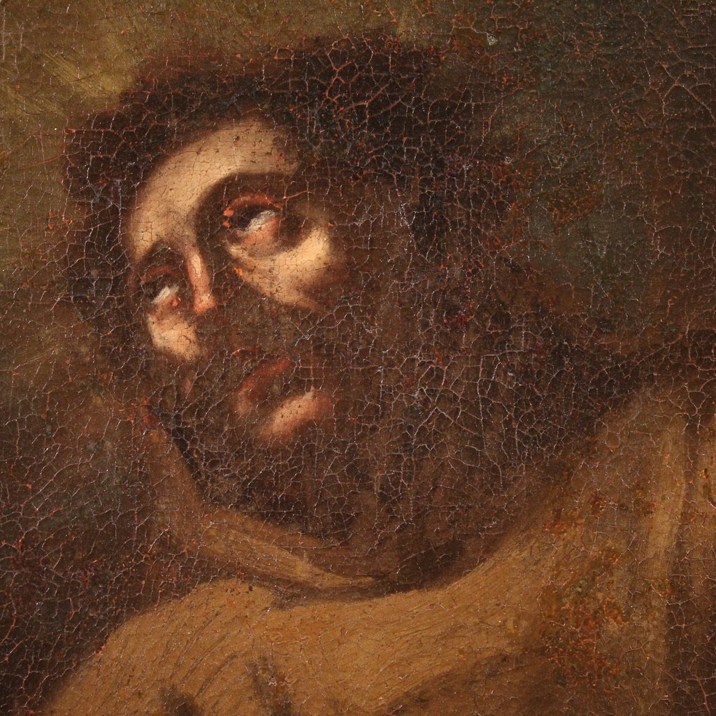 Peinture religieuse du 17ème siècle, Saint François d'Assise-photo-2