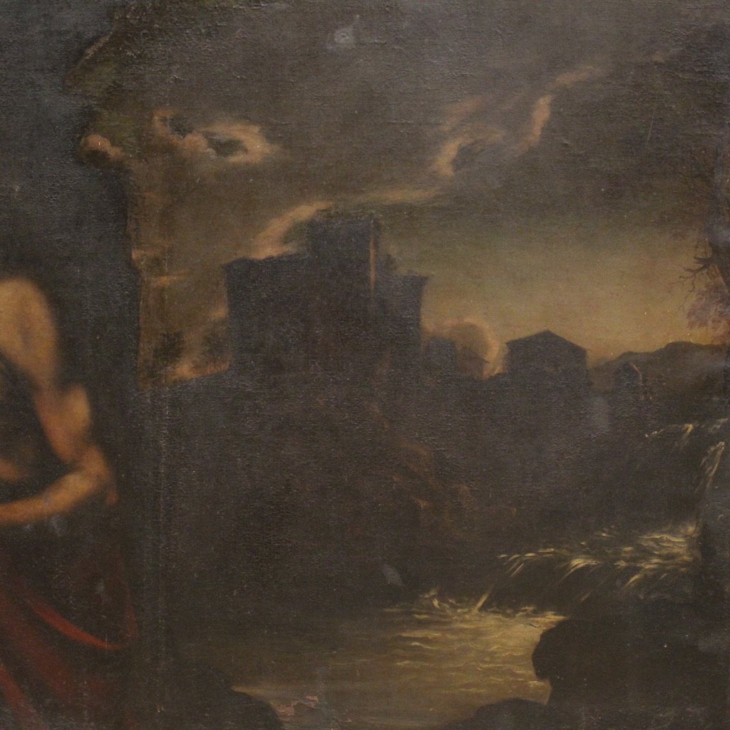 Grand tableau italien du 17ème siècle, Saint Jean-Baptiste-photo-1