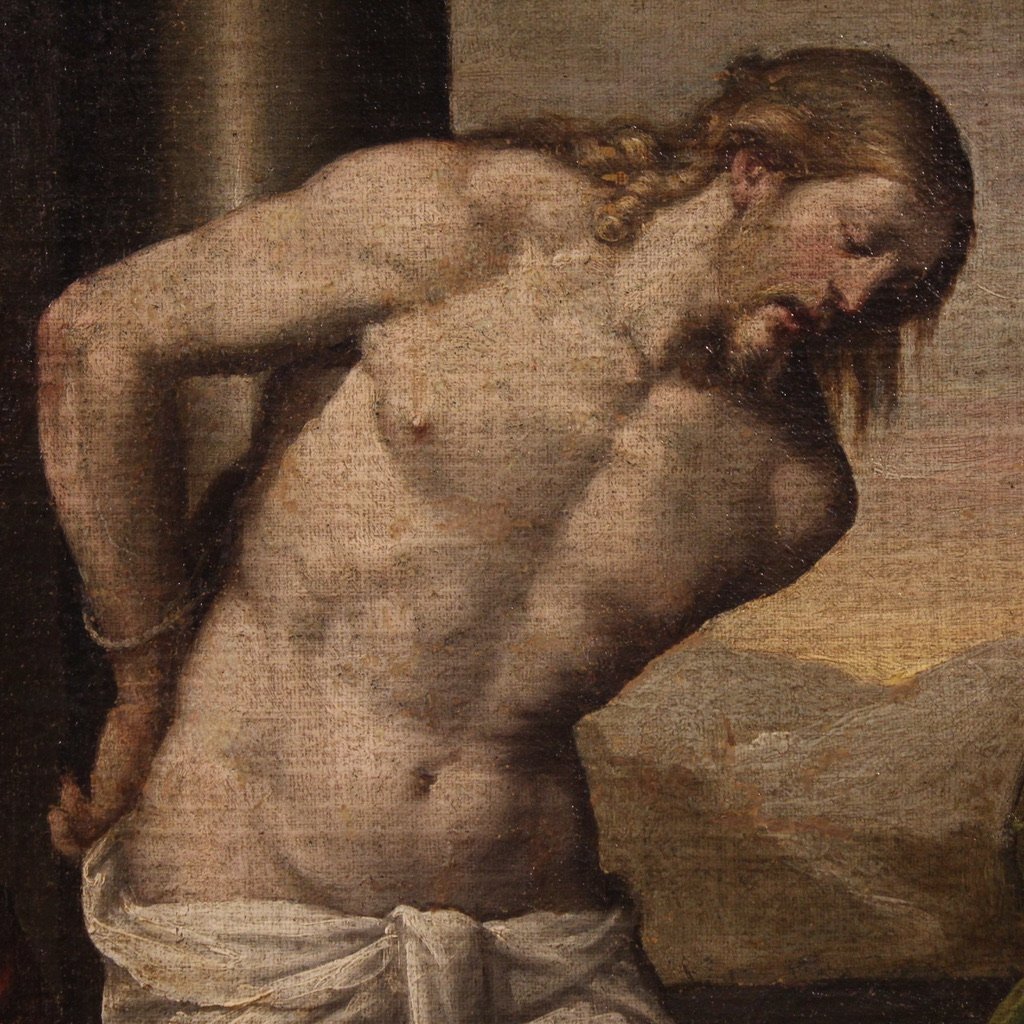 17th Century Italian Painting, Flagellation Of Christ-photo-1