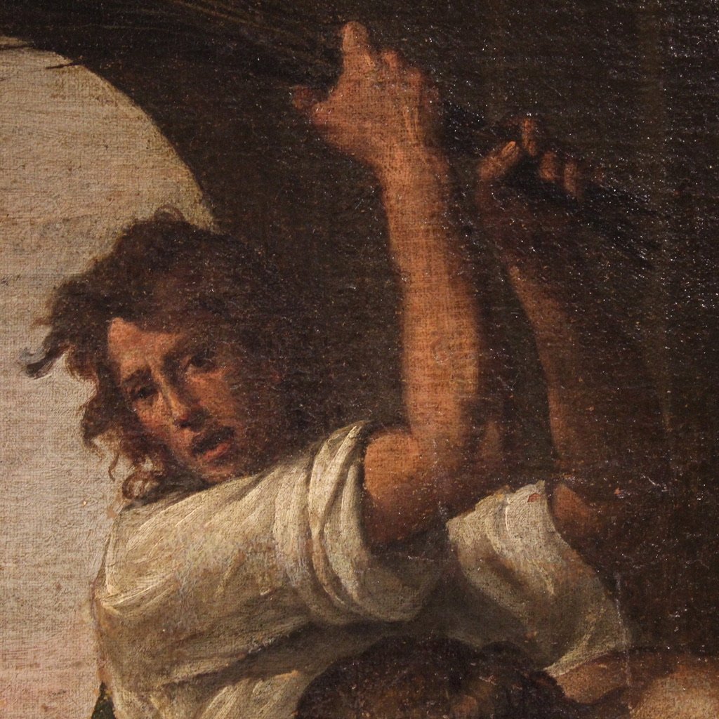 17th Century Italian Painting, Flagellation Of Christ-photo-3