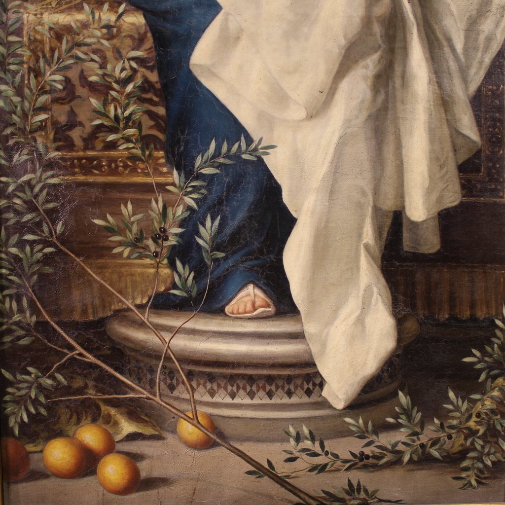 Grand tableau italien du 19ème siècle, Notre-Dame des Oliviers-photo-4