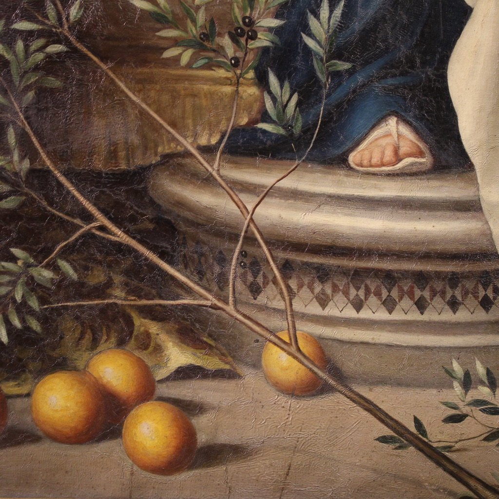 Grand tableau italien du 19ème siècle, Notre-Dame des Oliviers-photo-1