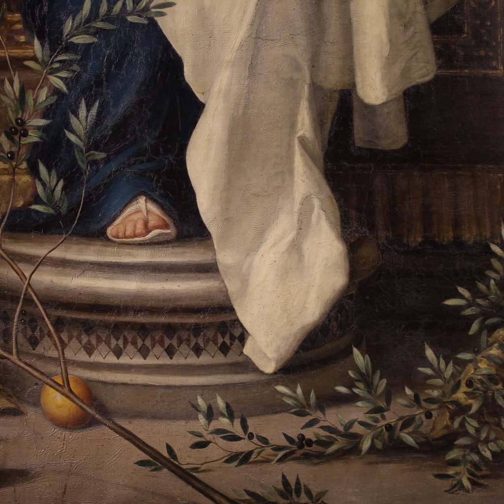 Grand tableau italien du 19ème siècle, Notre-Dame des Oliviers-photo-2