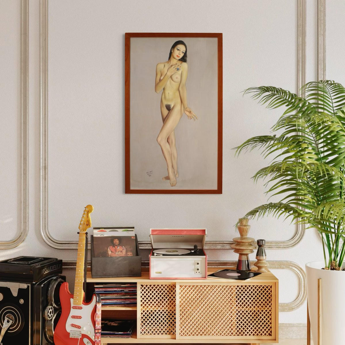 Italian Nude Painting Signed By Mario Vellani Marchi Dated 1969-photo-4