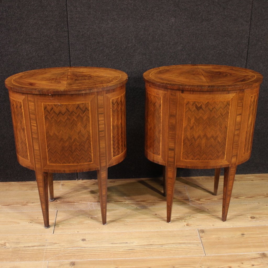 Pair Of 20th-century Italian Inlaid Bedside Tables-photo-3
