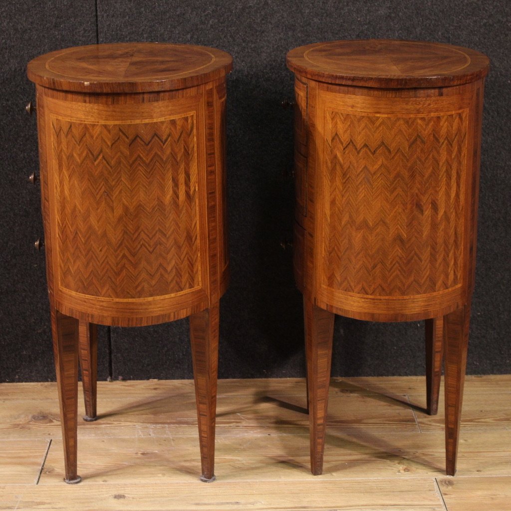 Pair Of 20th-century Italian Inlaid Bedside Tables-photo-4