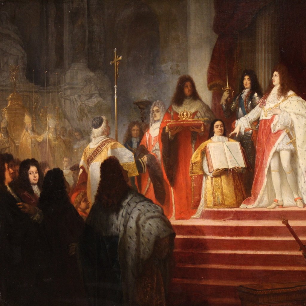 Couronnement de Victor-Amédée II, tableau signé Ed. Hamman et daté de 1866-photo-4