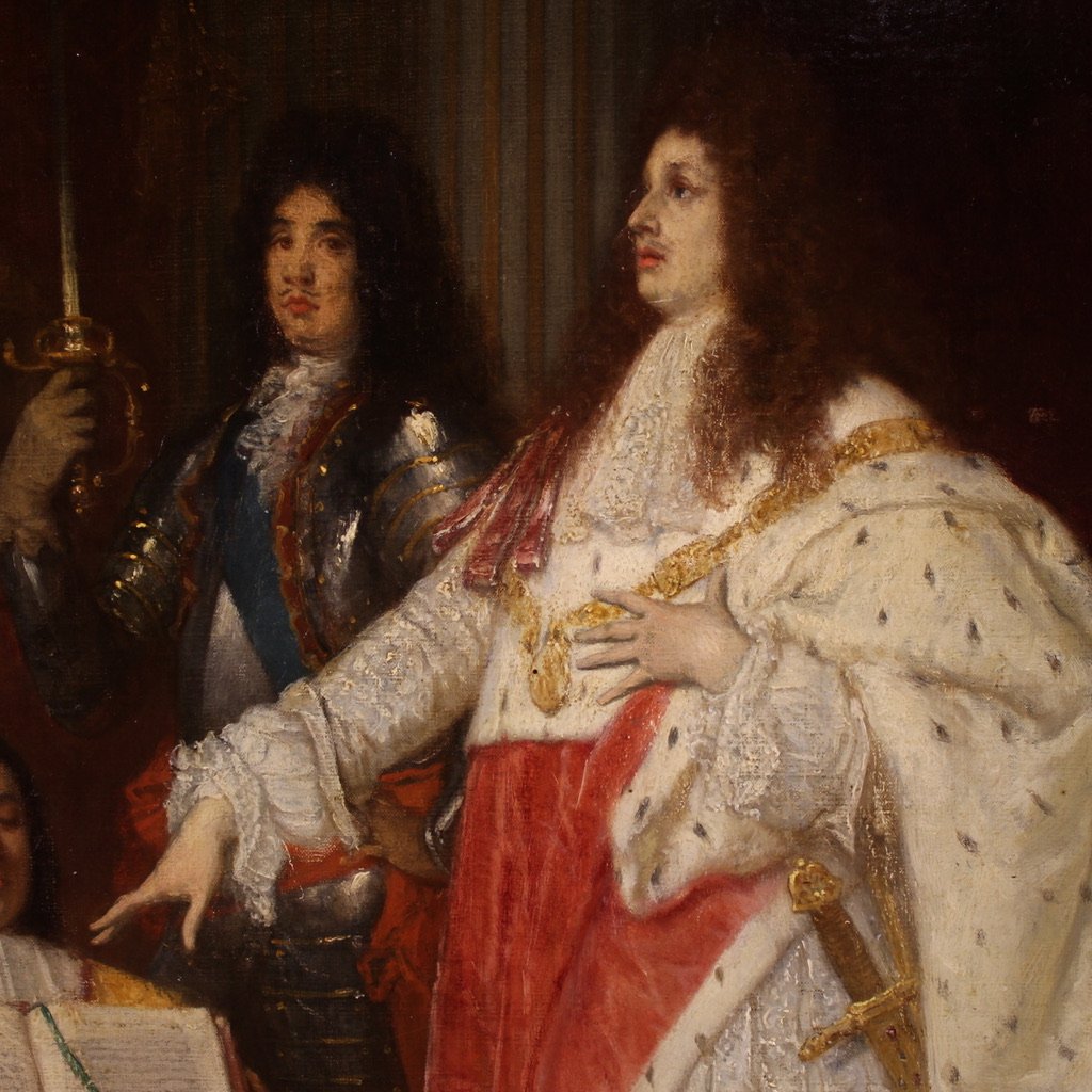 Couronnement de Victor-Amédée II, tableau signé Ed. Hamman et daté de 1866-photo-2