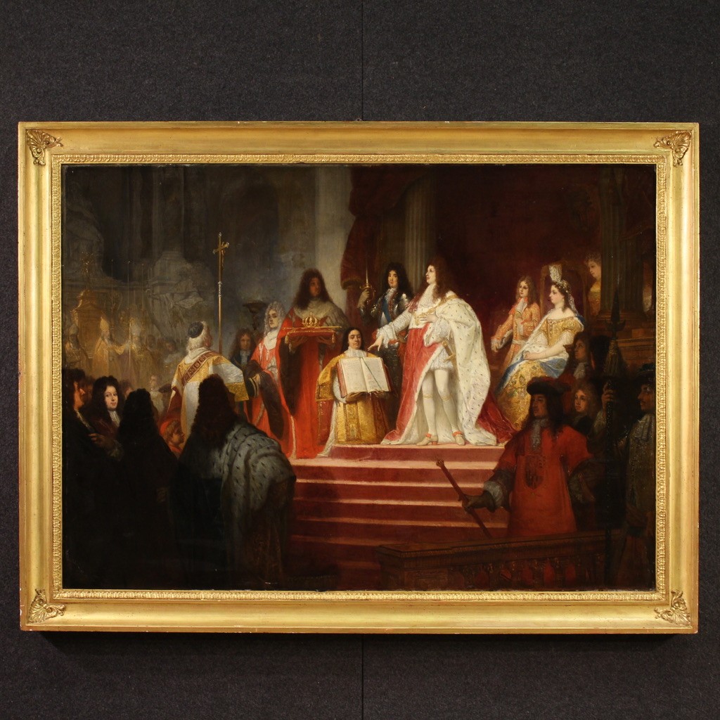 Couronnement de Victor-Amédée II, tableau signé Ed. Hamman et daté de 1866