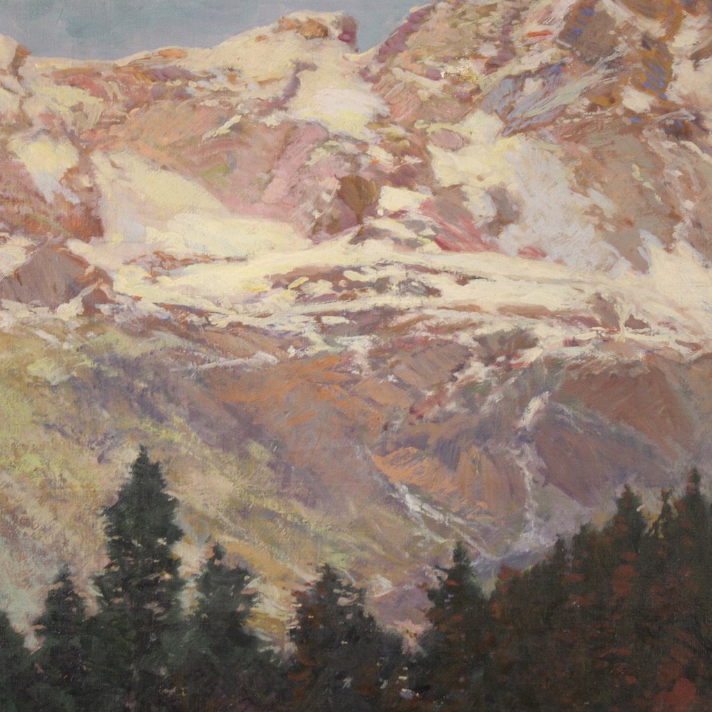 Peinture italienne de paysage signée C. Bentivoglio du 20ème siècle-photo-8