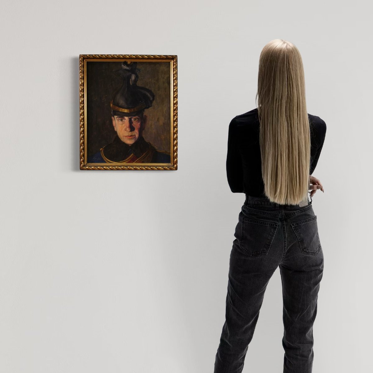 Peinture Portrait d'un soldat signé Vass E. et daté 1915-photo-2