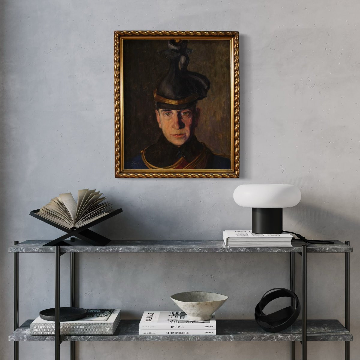 Peinture Portrait d'un soldat signé Vass E. et daté 1915-photo-5
