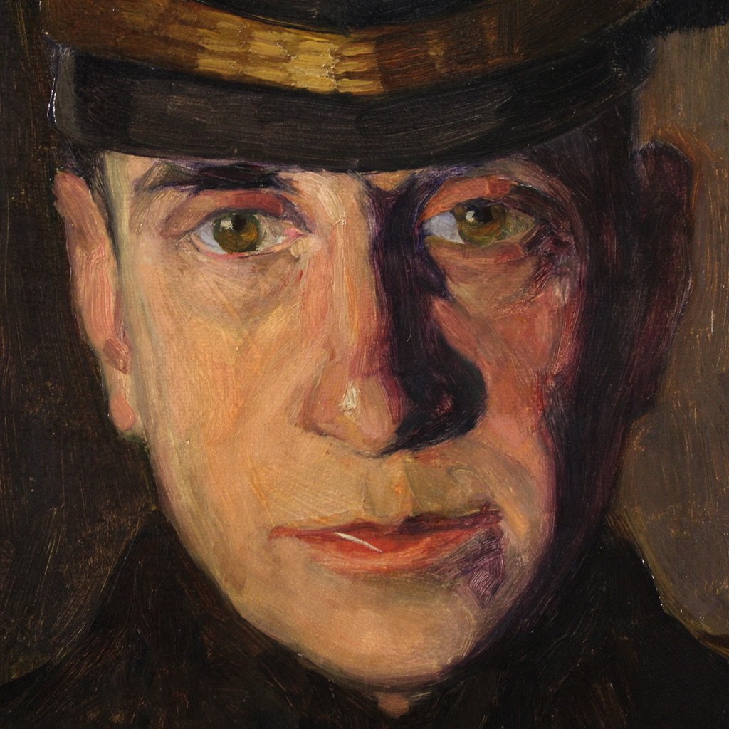 Peinture Portrait d'un soldat signé Vass E. et daté 1915-photo-8