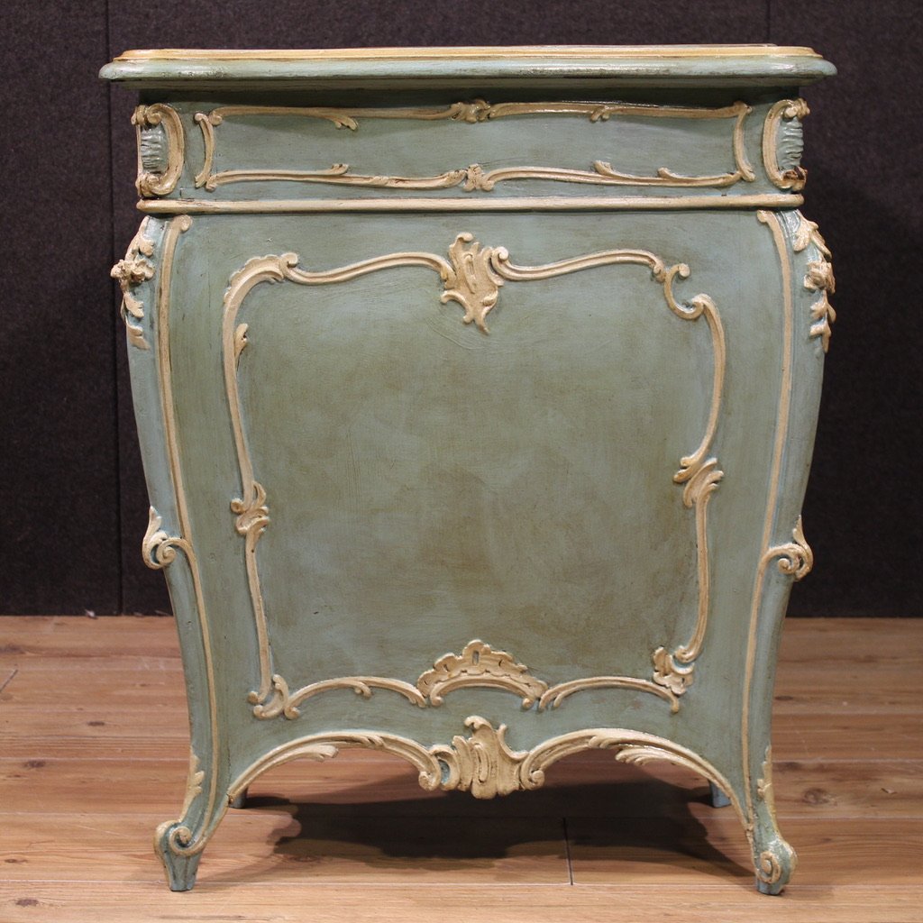 Venetian Lacquered And Painted Writing Desk From The 20th Century-photo-3