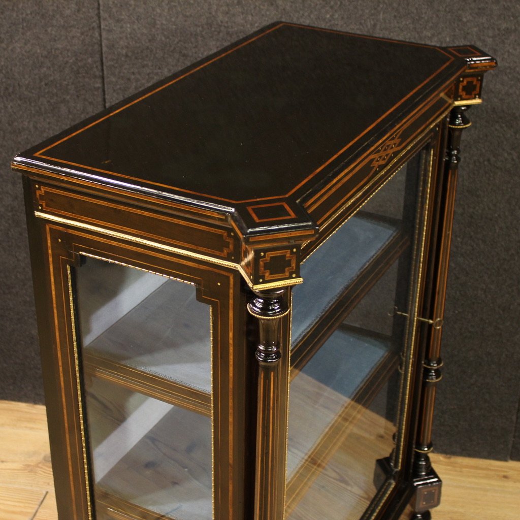 19th Century English Inlaid Display Cabinet-photo-5