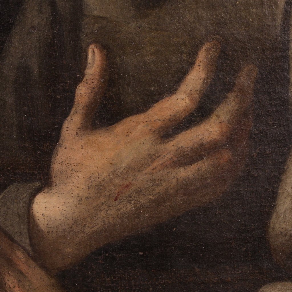 Peinture italienne du 17ème siècle, Saint François d'Assise-photo-8
