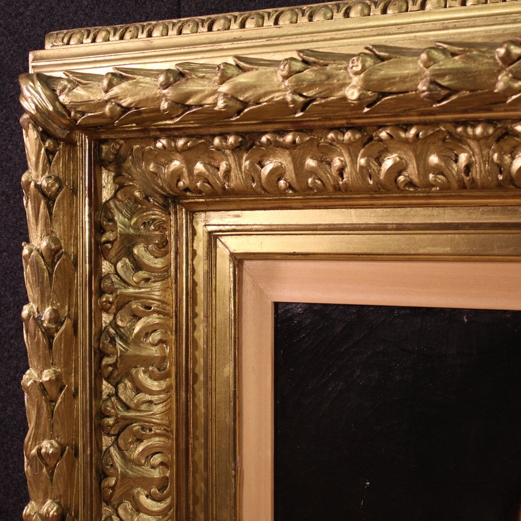 Grand tableau portrait de dame du 19ème siècle-photo-5