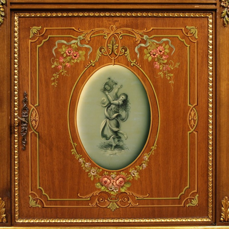 20th Century Italian Painted And Gilded Wooden Sideboard-photo-4