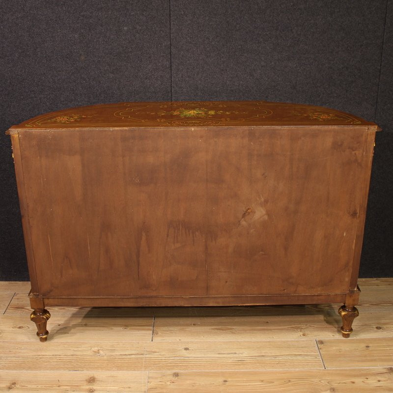 20th Century Italian Painted And Gilded Wooden Sideboard-photo-5