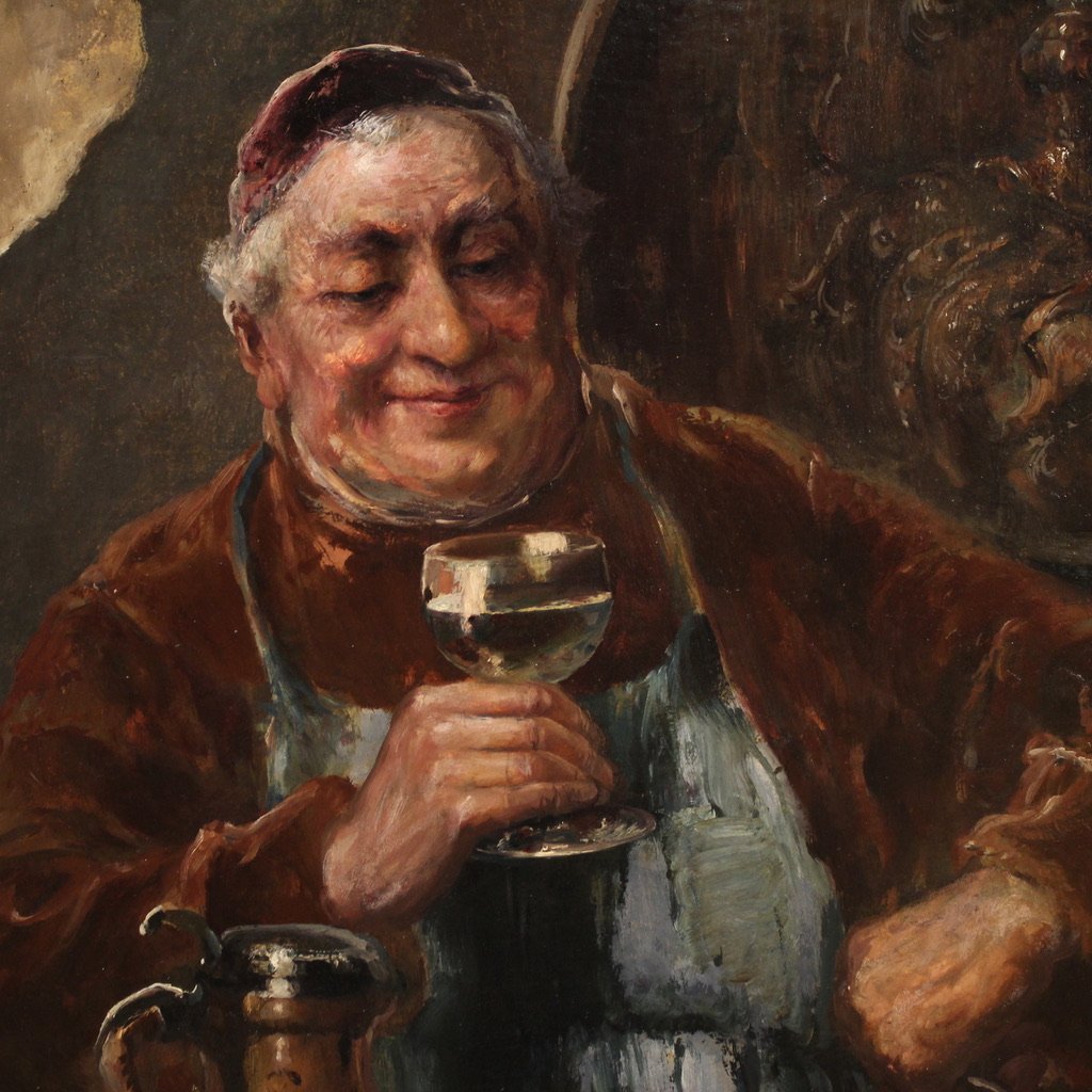 Great 19th Century Painting Signed C. Huber-photo-7