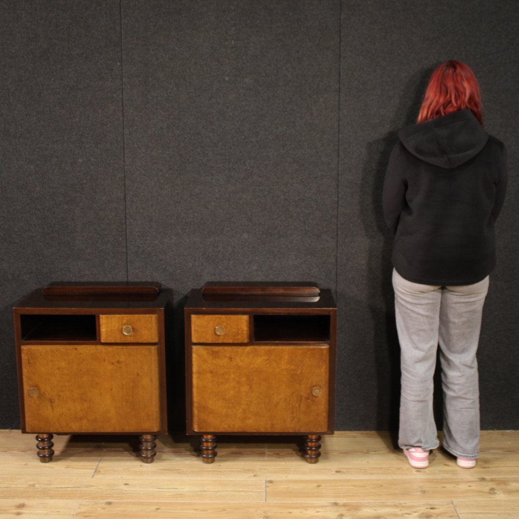 Paire de tables de chevet italiennes des années 1960-photo-2