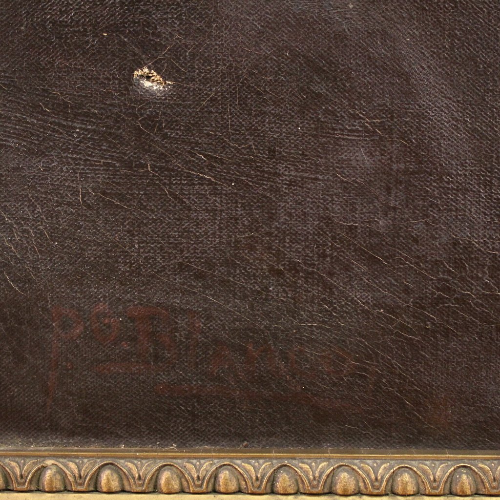 Spanish Painting Of An Interior Scene From The 20th Century-photo-6