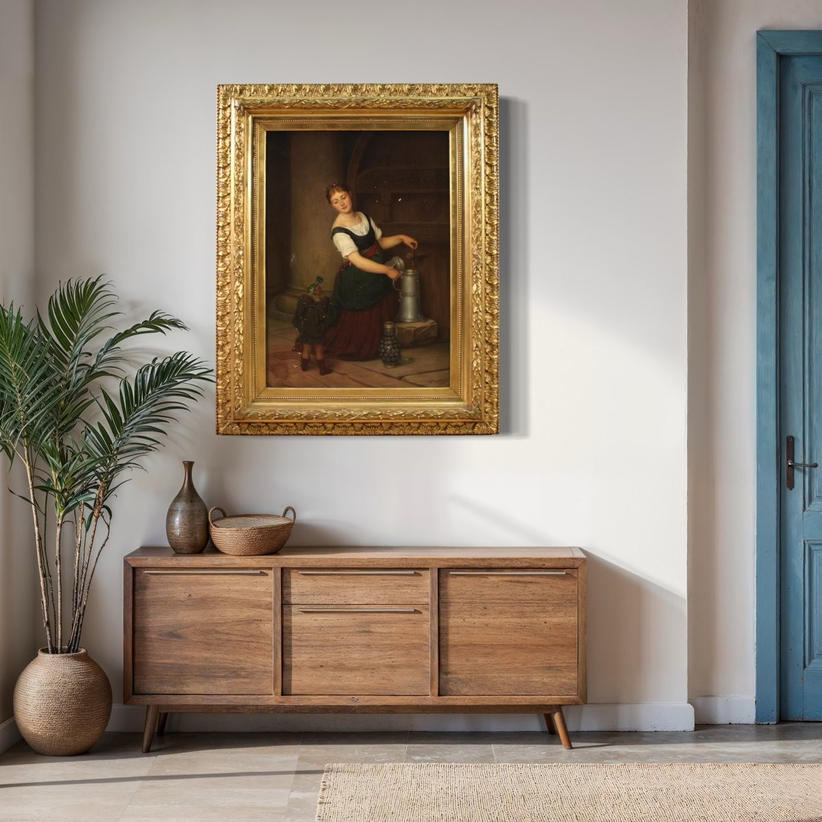 Painting Signed G. Spangerberg And Dated 1886, Interior Scene-photo-2