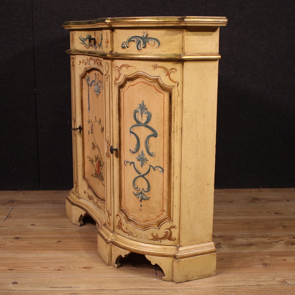 Buffet italien laqué, peint et doré du 20ème siècle-photo-5