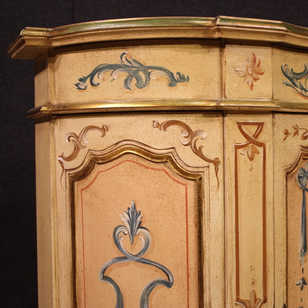 Buffet italien laqué, peint et doré du 20ème siècle-photo-7